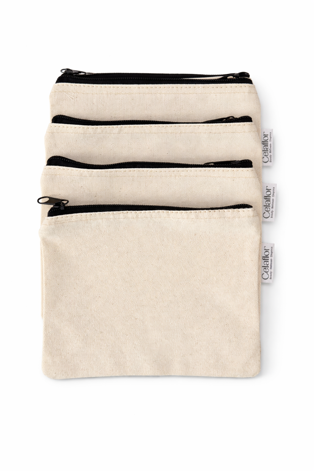 Estuches en canva natural / 12 unid